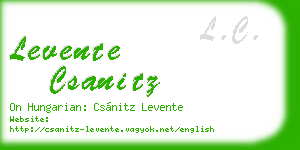 levente csanitz business card